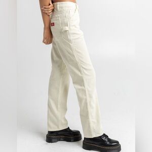 4/$25 SALE DICKIES Corduroy Womens Carpenter Pants Off White 15/32 Juniors Size